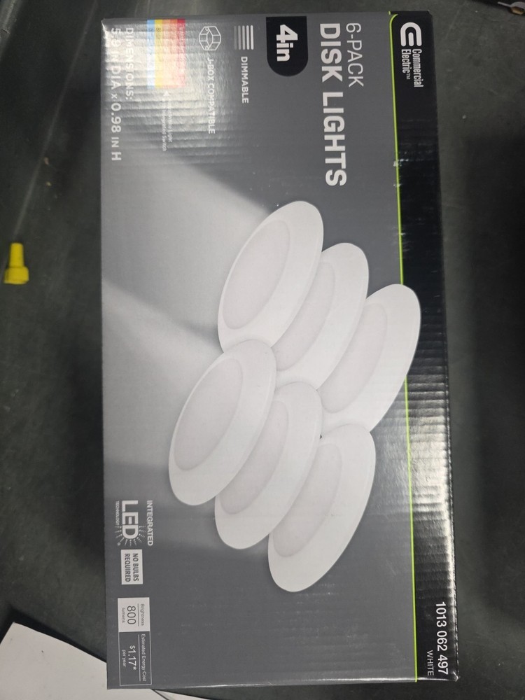 Commercial Electric 6-Pack 4 in. LED Surface Mount Downlight Flush Mount Dis