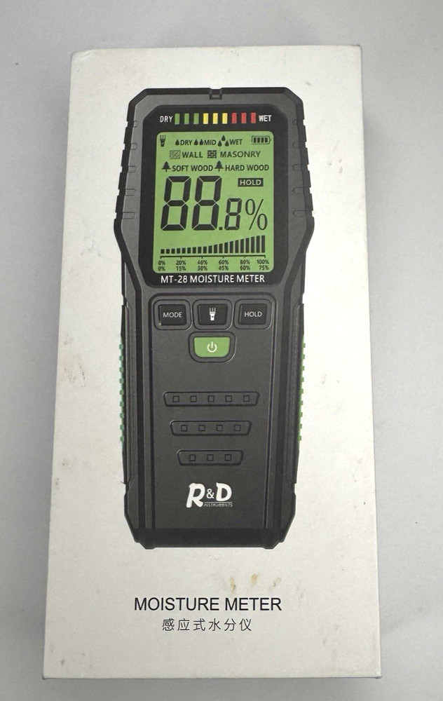 R&D Instruments MT-28 Moisture Meter Digital Electrical Tester Measuring Tool