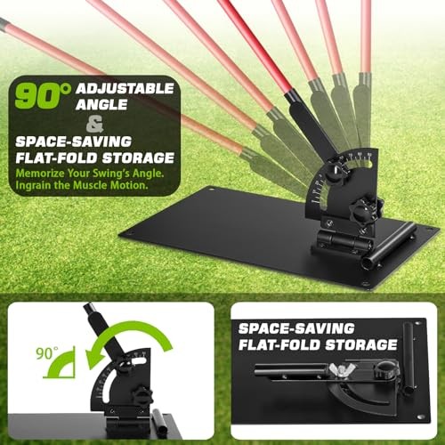 Pro Golf Alignment Sticks Holder – Adjustable Swing Plane Trainer with Scale