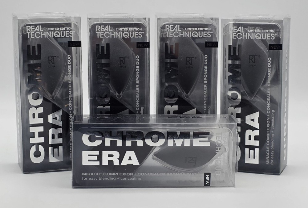 5X Real Techniques Chrome Era  Miracle Complexion + Concealer Sponge Duo NEW