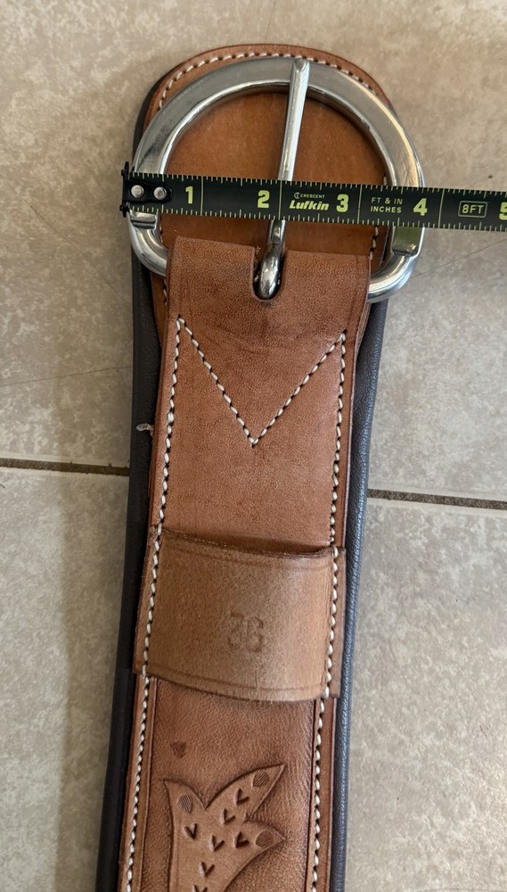 Never Used 36” Tooled Leather Roping Cinch