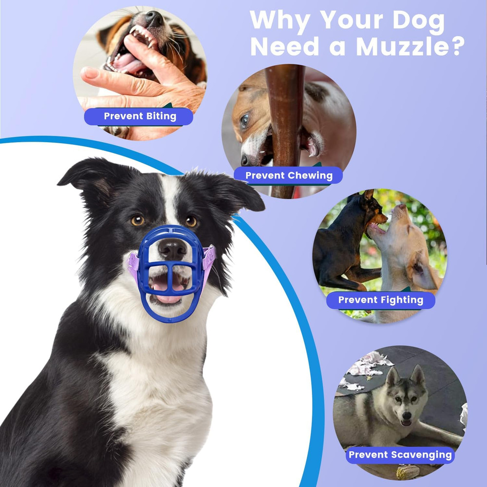 Basket Muzzle Allows Panting Drinking - anti Biting Chewing, Suitable for Groomi