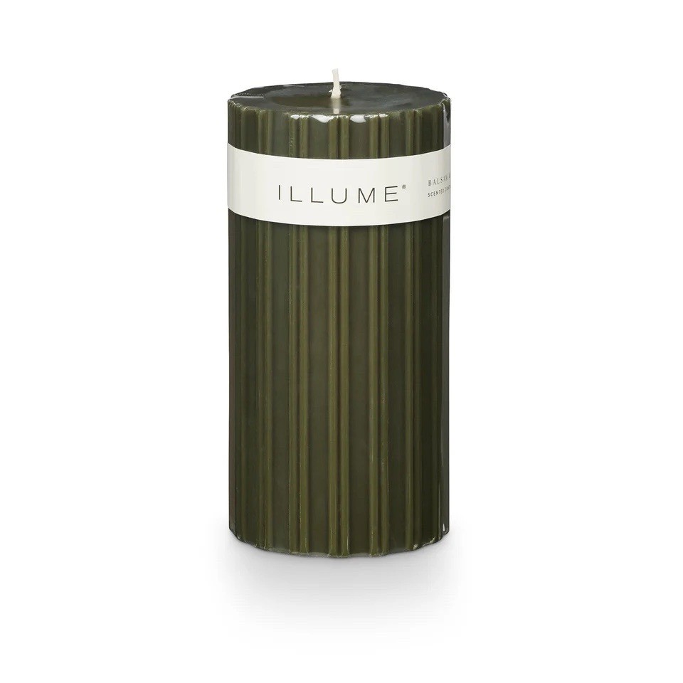 Balsam & Cedar 3x6 Medium Etched Pillar Illume Candle