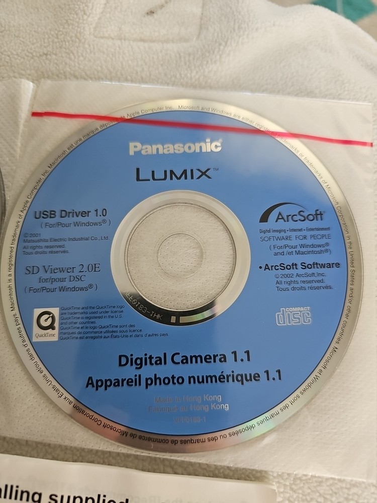 Panasonic Lumix Operaring Instruction CD & Manual