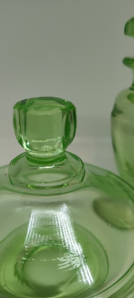 Vintage Vaseline Dresser Set