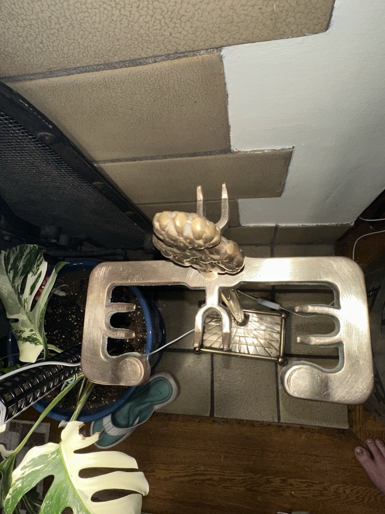 Vintage MCM Brass Pineapple Fireplace Tool Set - Gorgeous!