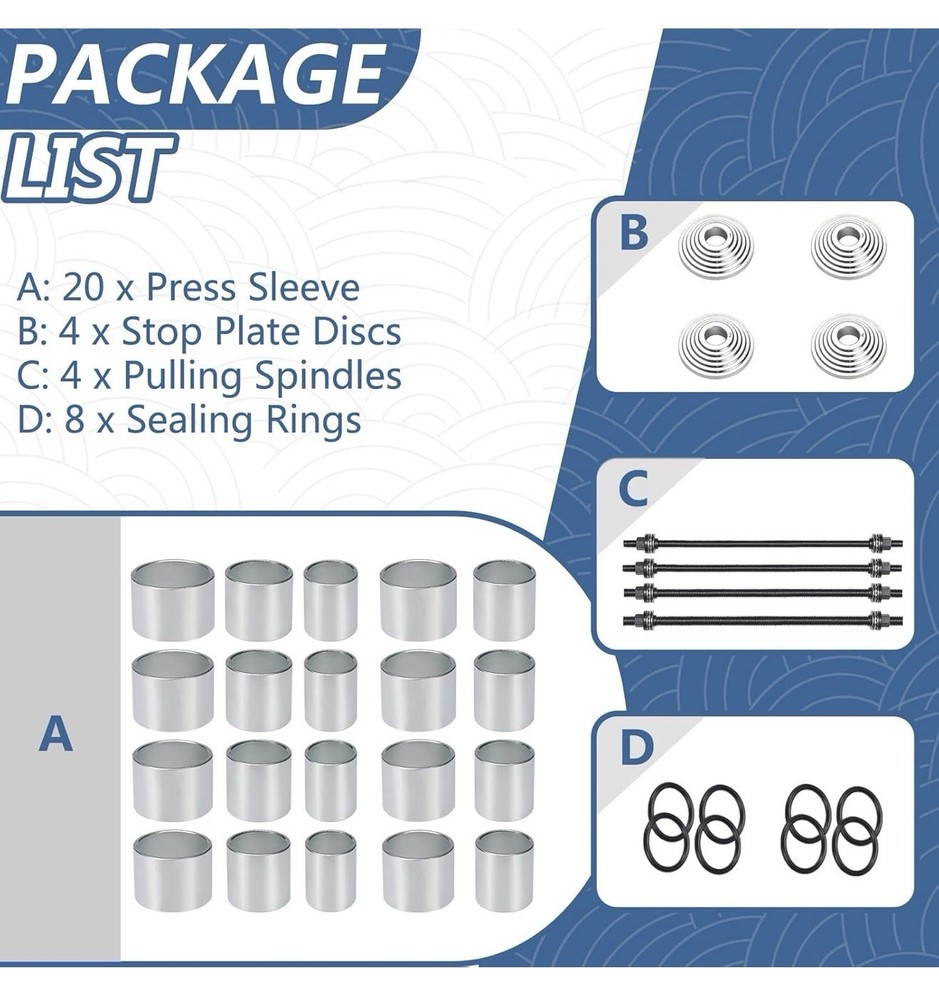 28pcs Universal Press & Pull Sleeve Remove Install Bushes Bearings & Seals Tool