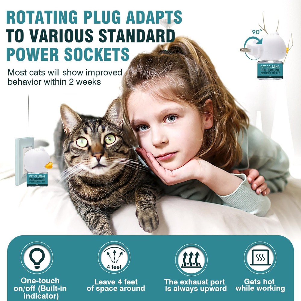 Cat Calming Diffuser 8 in 1 Multicat Pheromone Diffuser Pheromones to Calm Stres