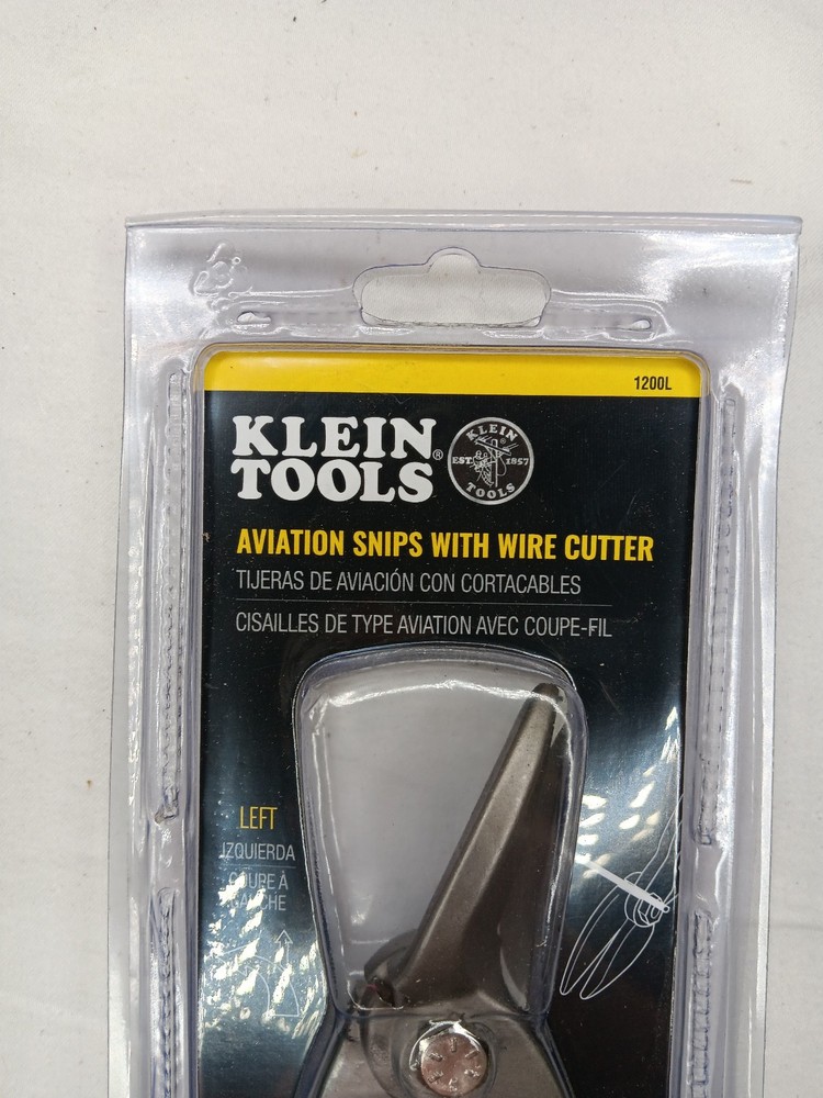 Klein Tools 1200L Aviation Snips with Wire Cutter, Left