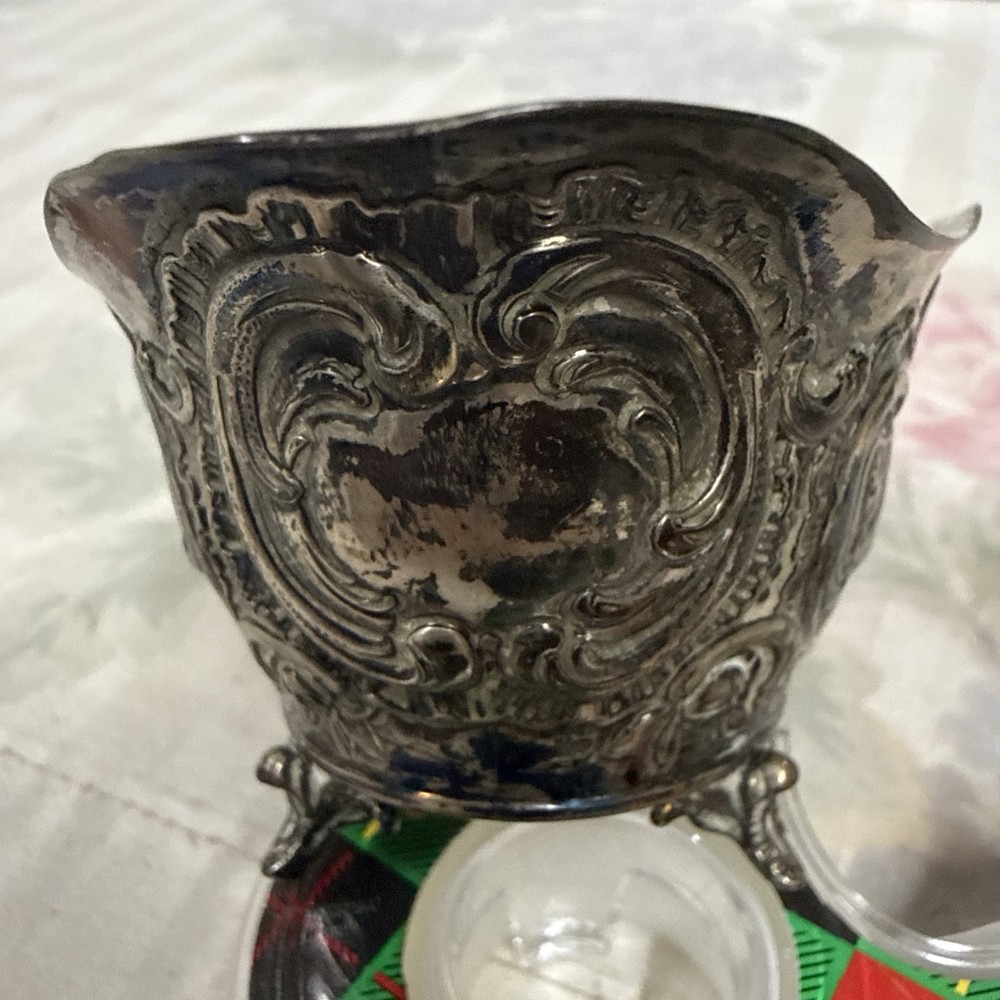 Hanau 800 Silver Repousse Footed Bowl