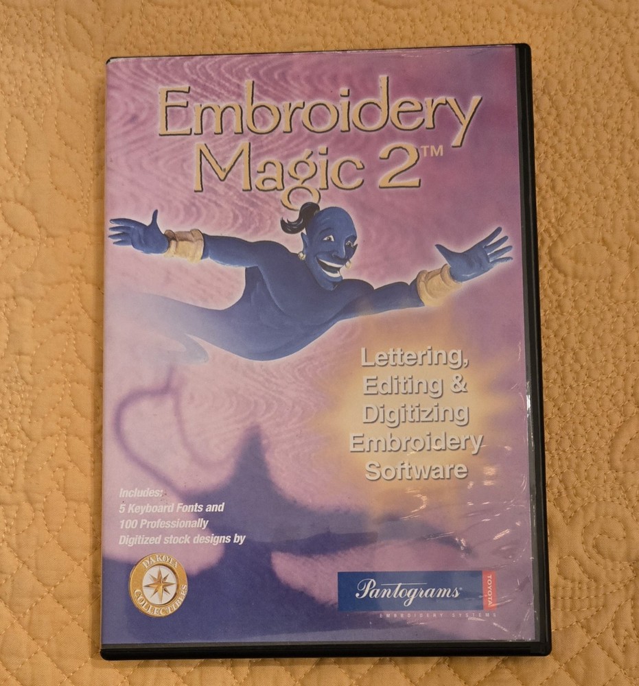 Embroidery Magic 2 CD-ROM Lettering Editing Digitizing Software Pantograms 2003