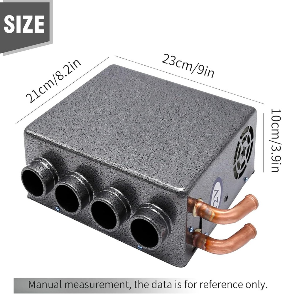 12V Car Auxiliary Heater, 4 Ports Universal Underdash Compact Auxiliary