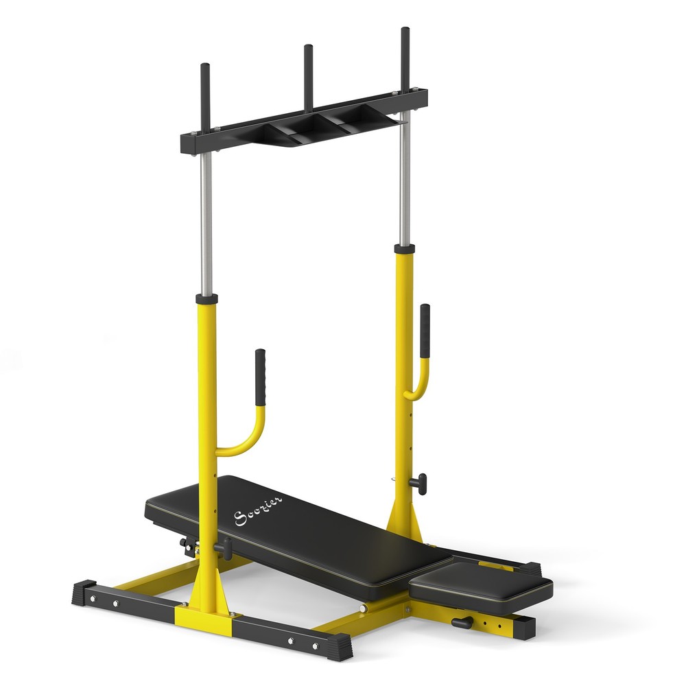 Leg Press Machine with Adjustable Leg, Back, Head Positions Yellow
