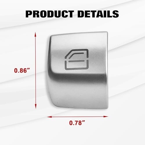 Silver Car Window Control Power Push Window Lift Switch Button Cover Rear Left