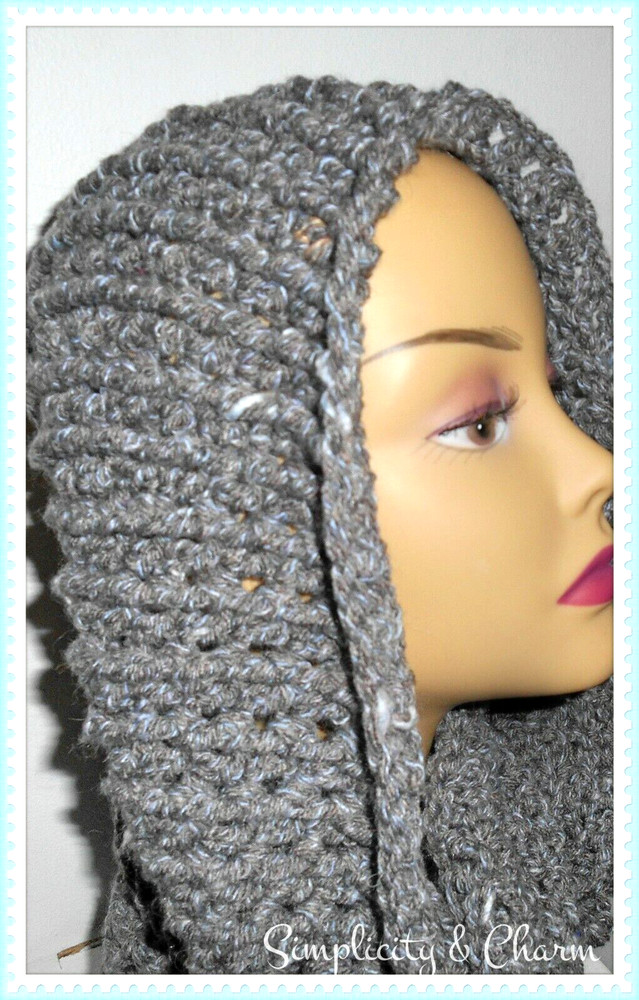 Wool Blend Gray Infinity Scarf