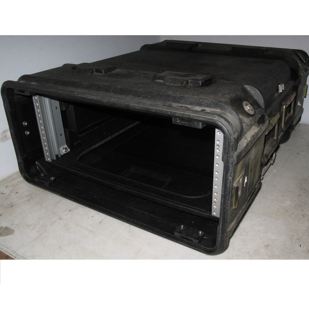 Rackmount 4U 19x24 ECS Composite Shockmount Electronics Black Equipment Case x