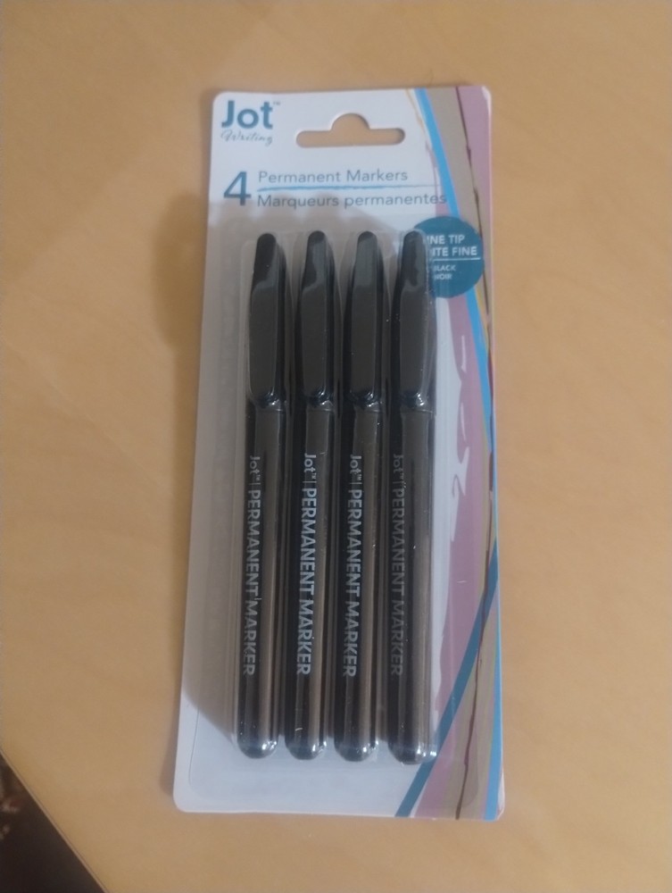 4 Black Permanent Markers