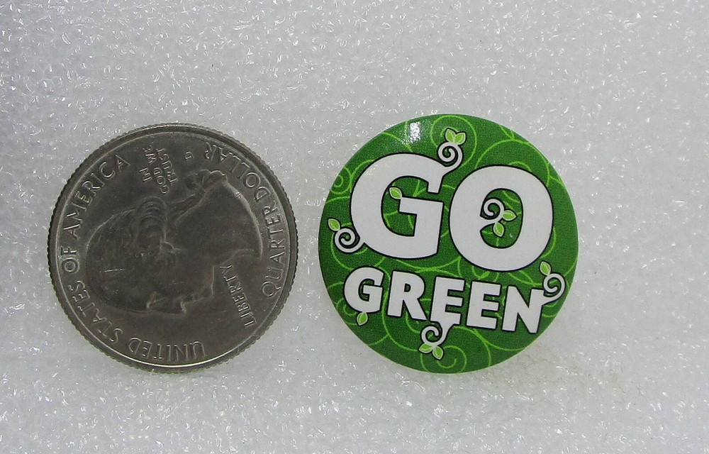Go Green Button Pin
