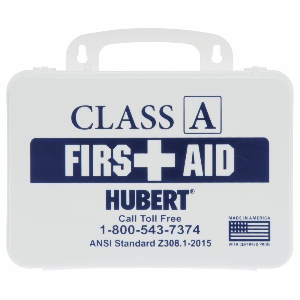 HUBERT® First Aid Kit with White Plastic Case Class A - 10" L x 3" D x 7" H