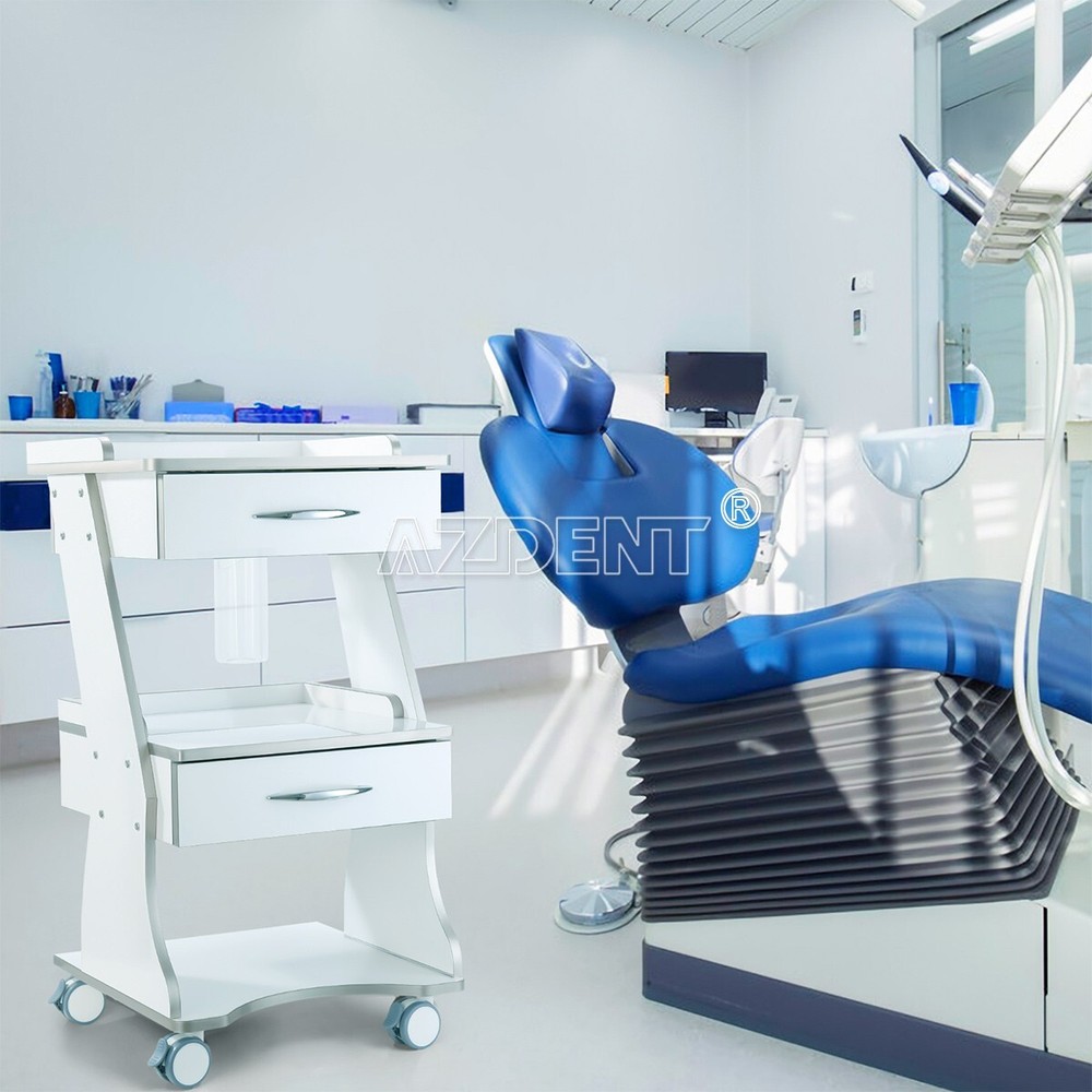 Dental Mobile Cart Built-in Socket Tool Trolley Auto-water Bottle Supply System
