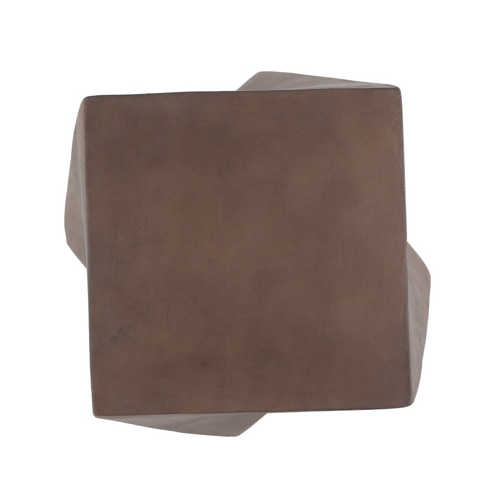 Pecor Outdoor Lightweight Concrete Side Table, Brown