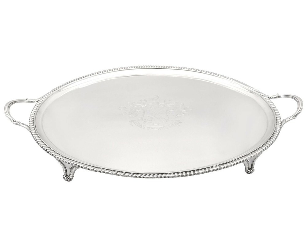 Sterling Silver Tea Tray Antique Georgian 1806