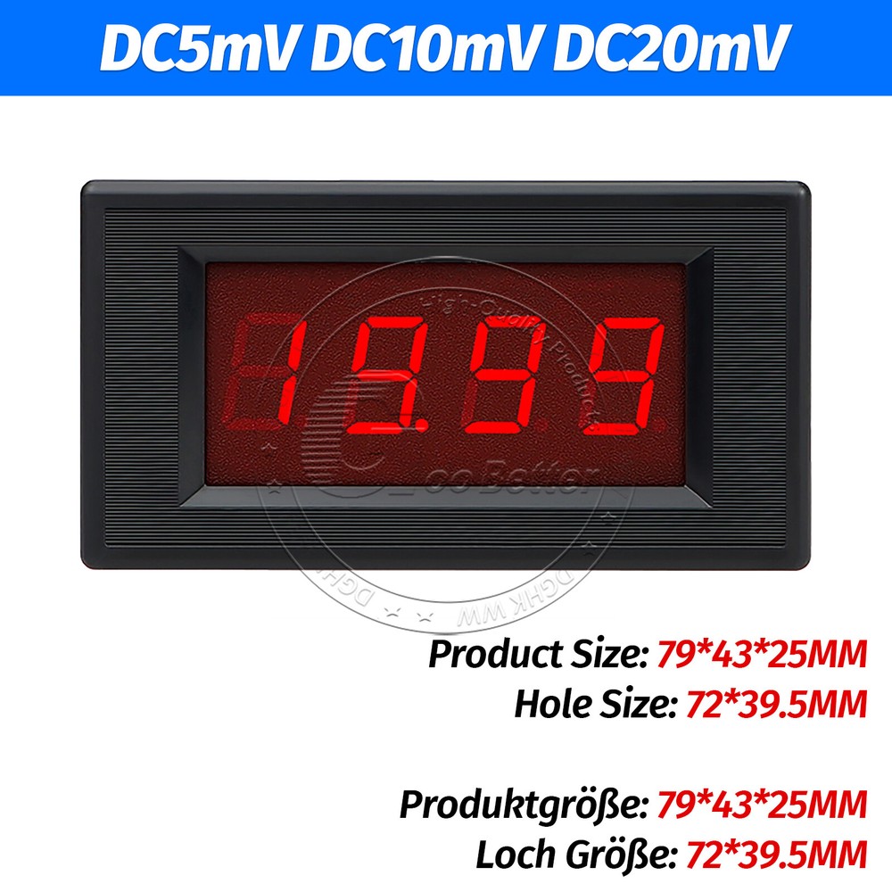 DC Digital 3 1/2 Digit Voltmeter Ammeter LED Display Tester Panel 0-1000V 1000A