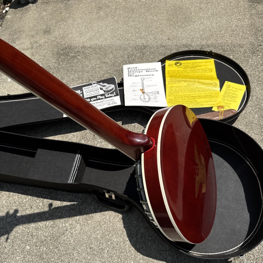 1970s Eagle Model 408 5-String Banjo w/ Case & Paperwork Remo Head