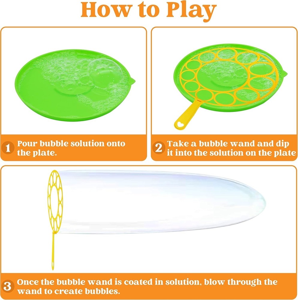 Multicolor Bubble Wands Bundle - 18 Large Wands and Bubble Solution Trays