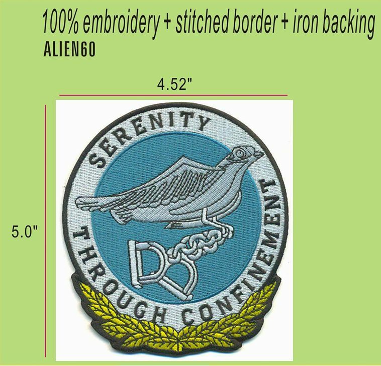 ALIEN "SERENITY THROUGH CONFINEMENT"- 5" BLUE PATCH - ALIEN60B