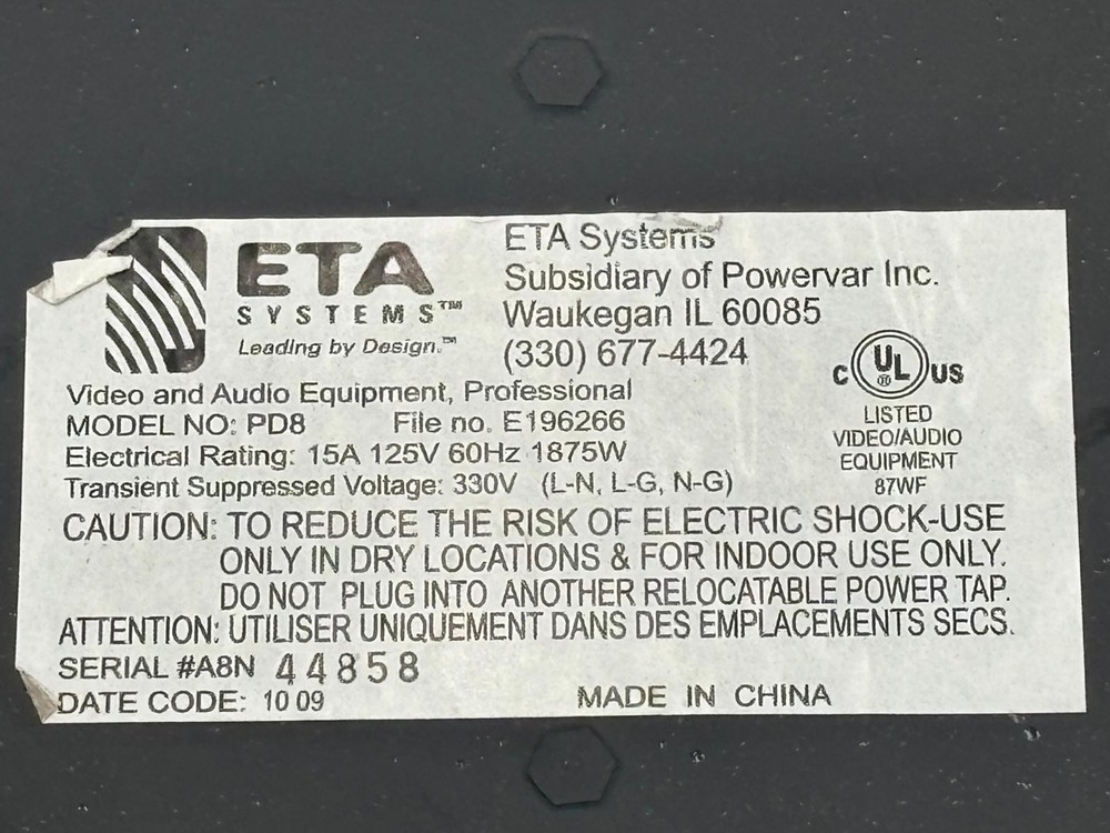 ETA PD8 Conditioned Power Distribution Unit