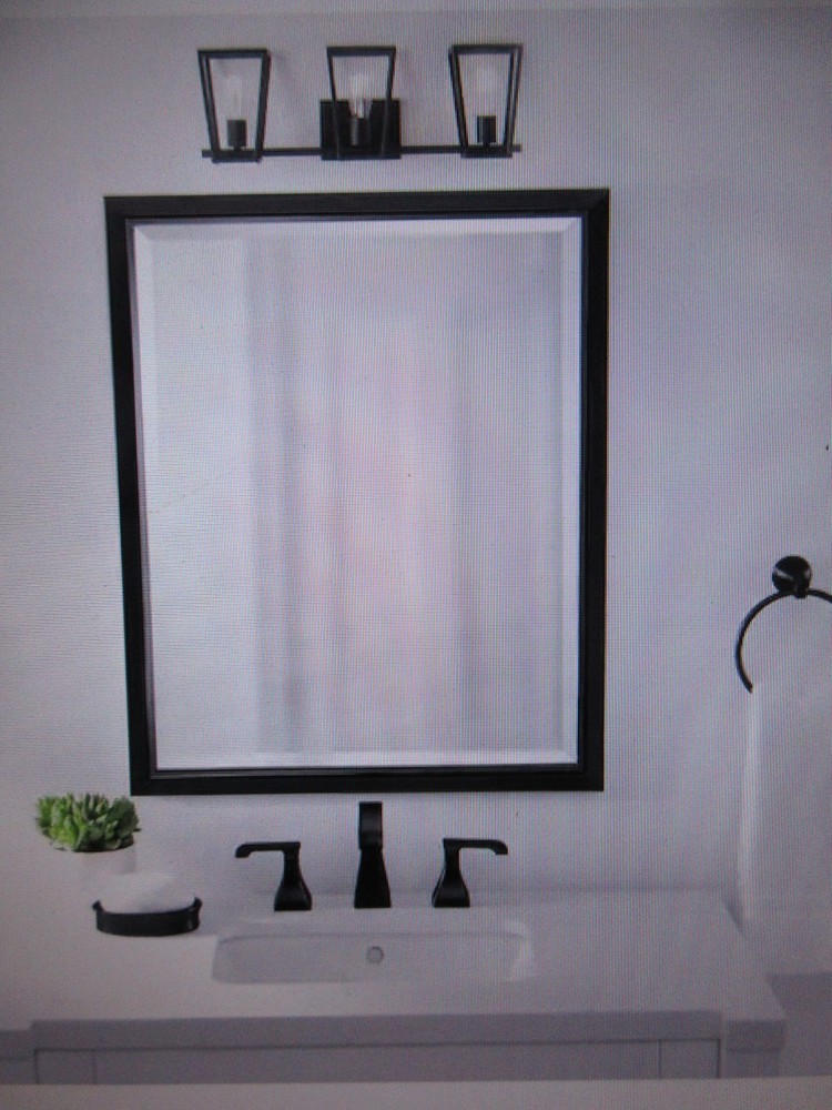 Home Decorators Hazel Heights 24 in. 3-Light Black Rustic Bathroom Vanity Light
