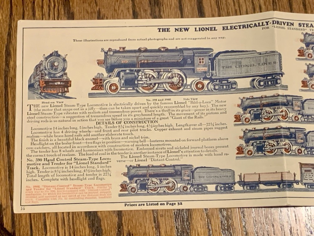 1929 Lionel Train Catalog