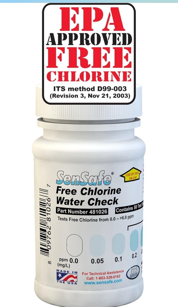 Industrial Test Systems SenSafe 481026 Free Chlorine Test Strip | USEPA Appro...