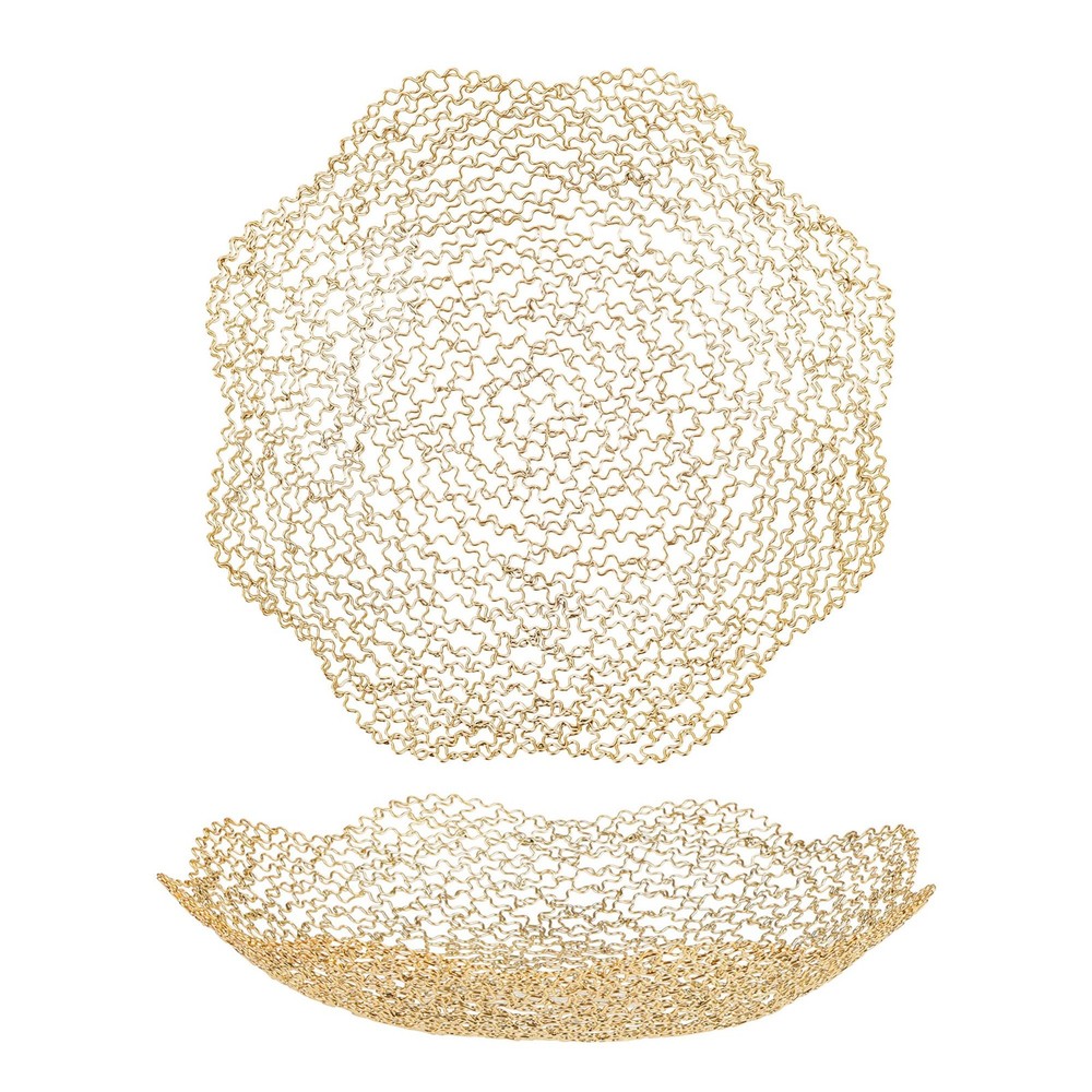 Decorative Dish for Home Decor and Centerpieces - Gold Vegetable Fruit Bowl B...