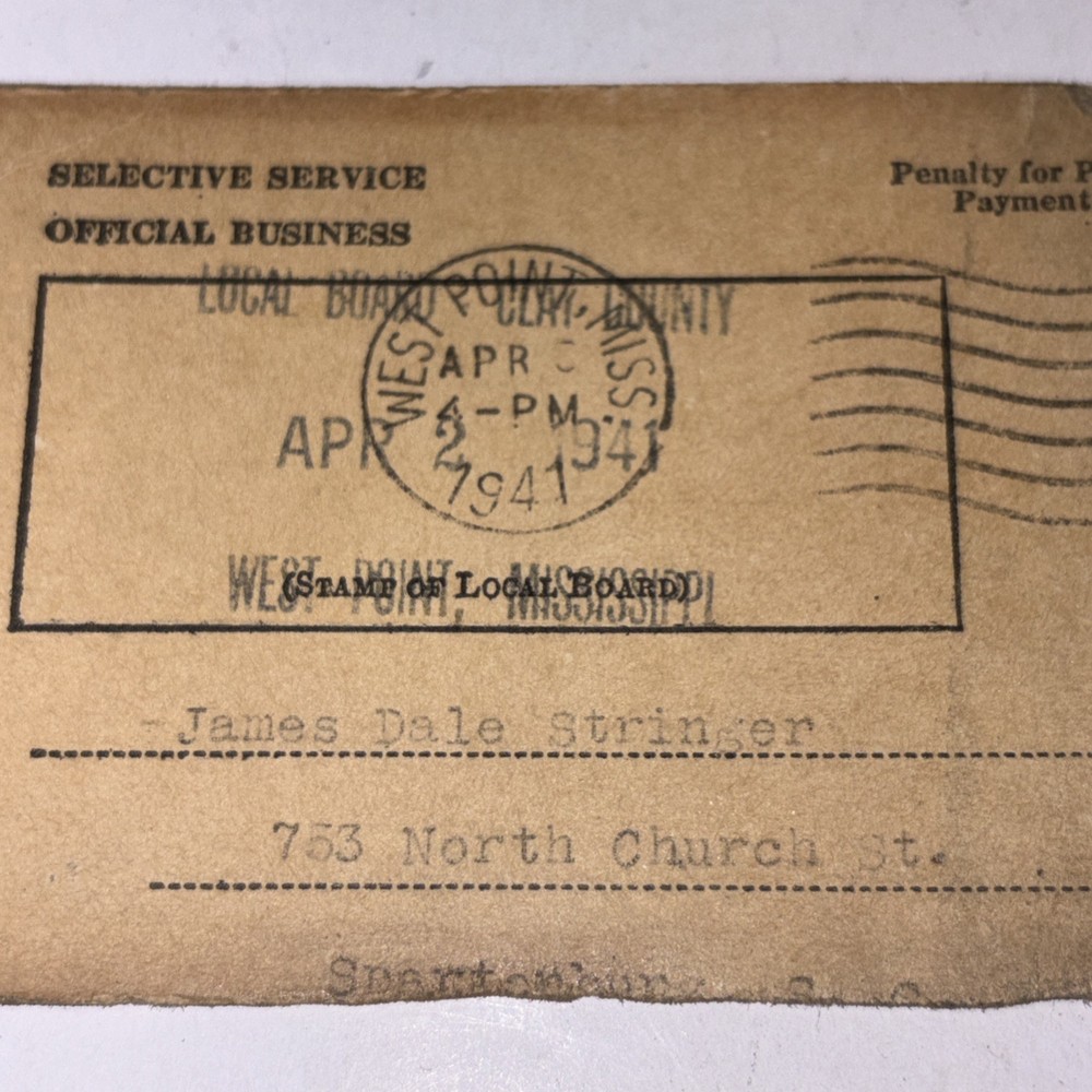 Notice Of Classification D.S.S. Form 57 1941 Class 3-A
