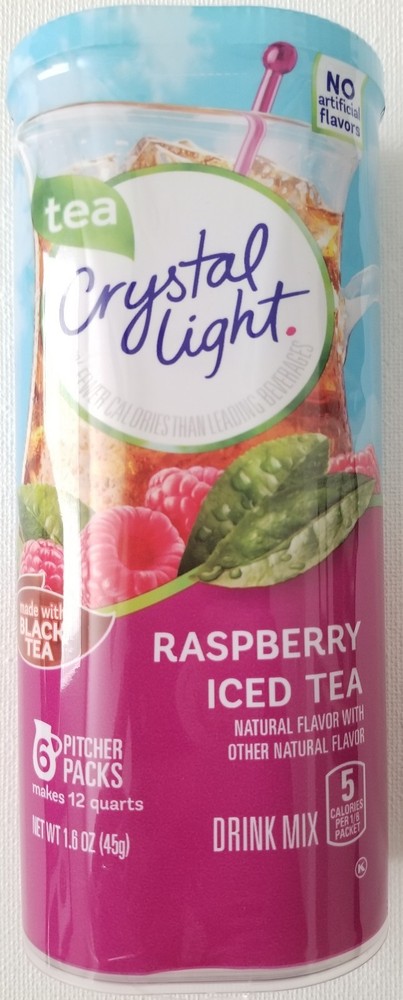 NEW CRYSTAL LIGHT RASPBERRY ICED TEA DRINK MIX 12 QUARTS
