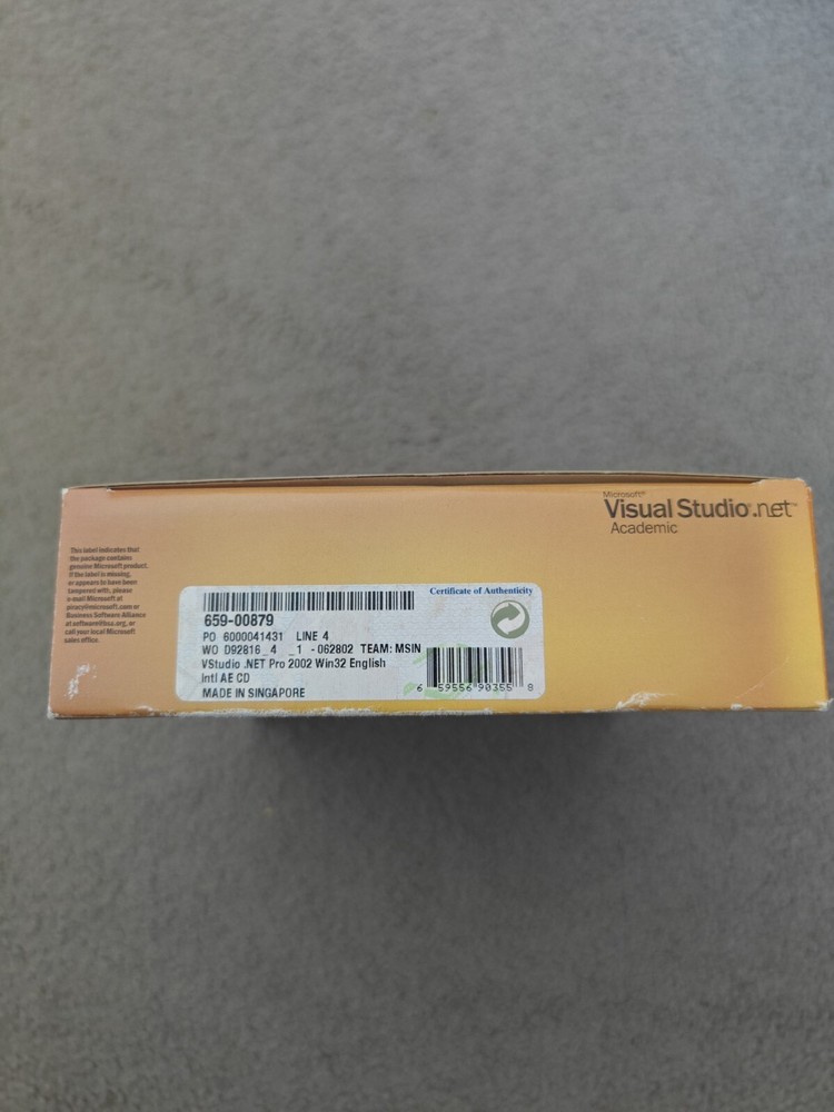 Microsoft Visual Studio .Net Version 2002. Academic