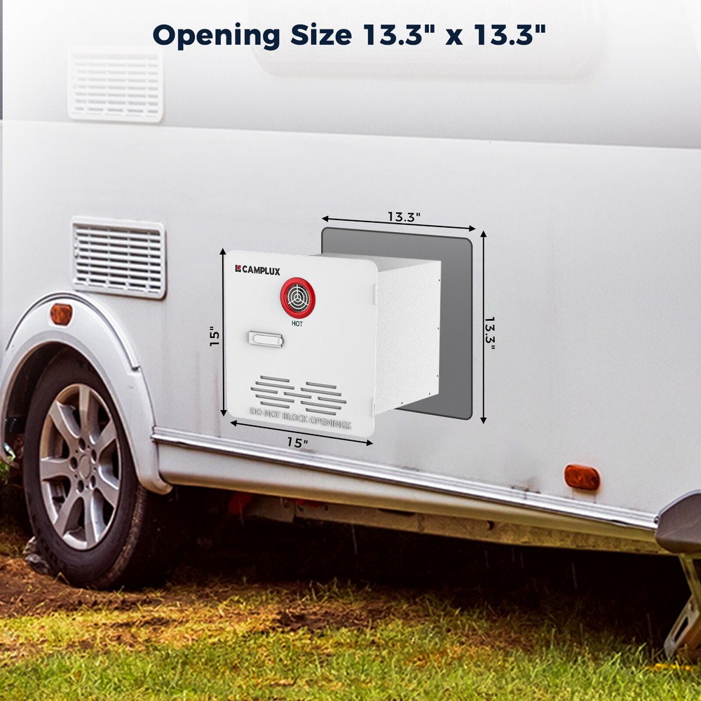 CAMPLUX RV Tankless Water Heater Door - 15x15", Waterproof, for 4/6 Gallon Tanks