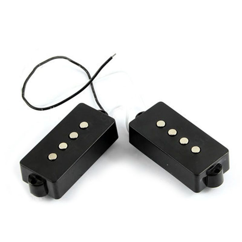 Black 4 String Noiseless Pickup Set For Precision Bridge Pickup Set new
