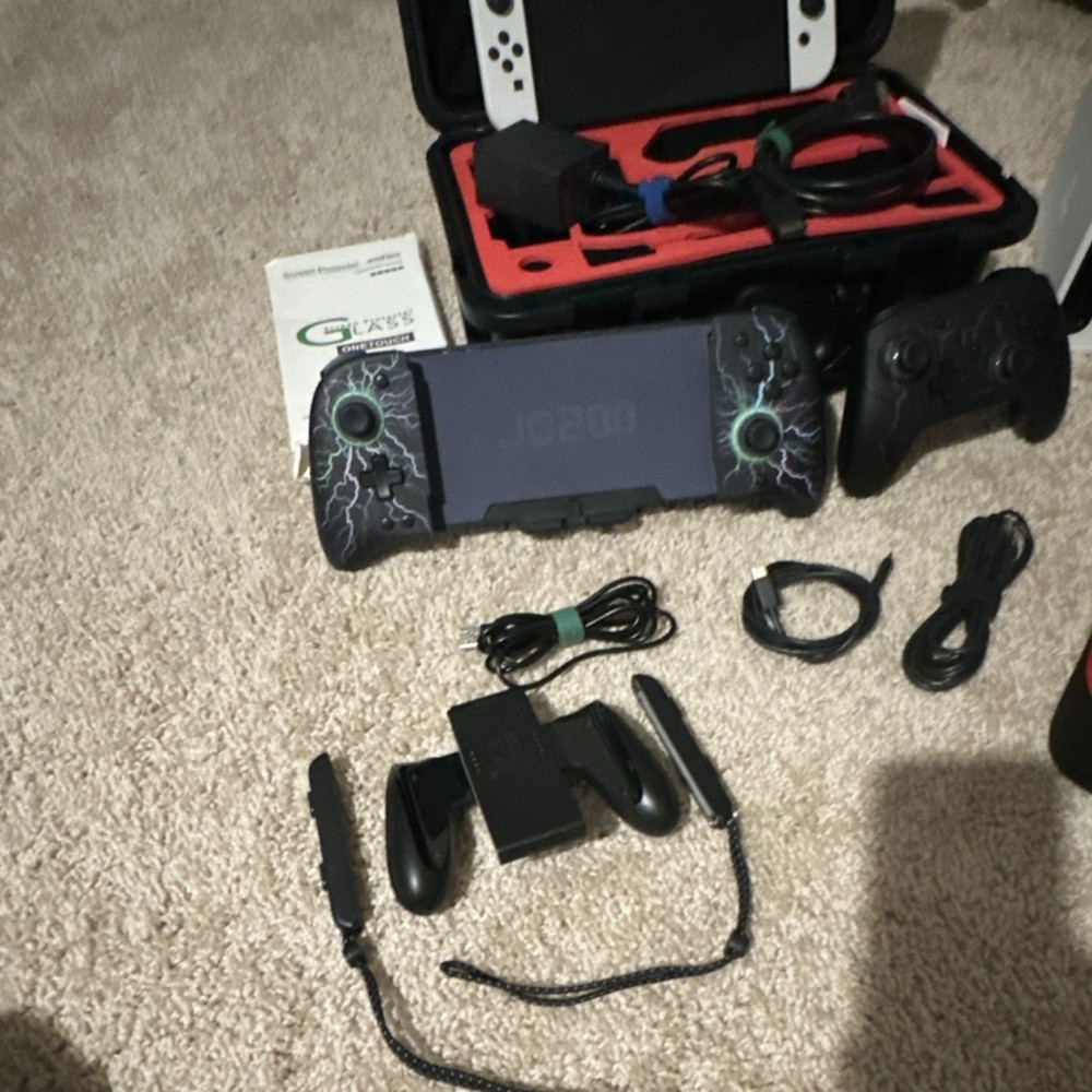 Nintendo Switch OLED Console Bundle with Controllers and Carrying Case