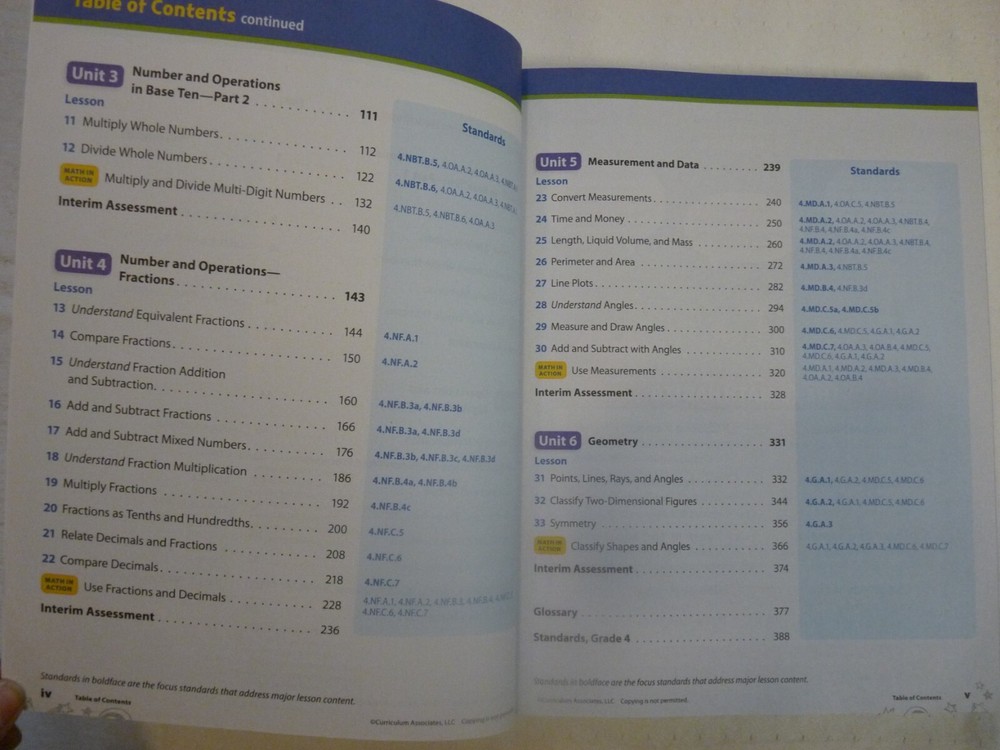 Ready Common Core 4 Mathematics Instruction and Workbook - New