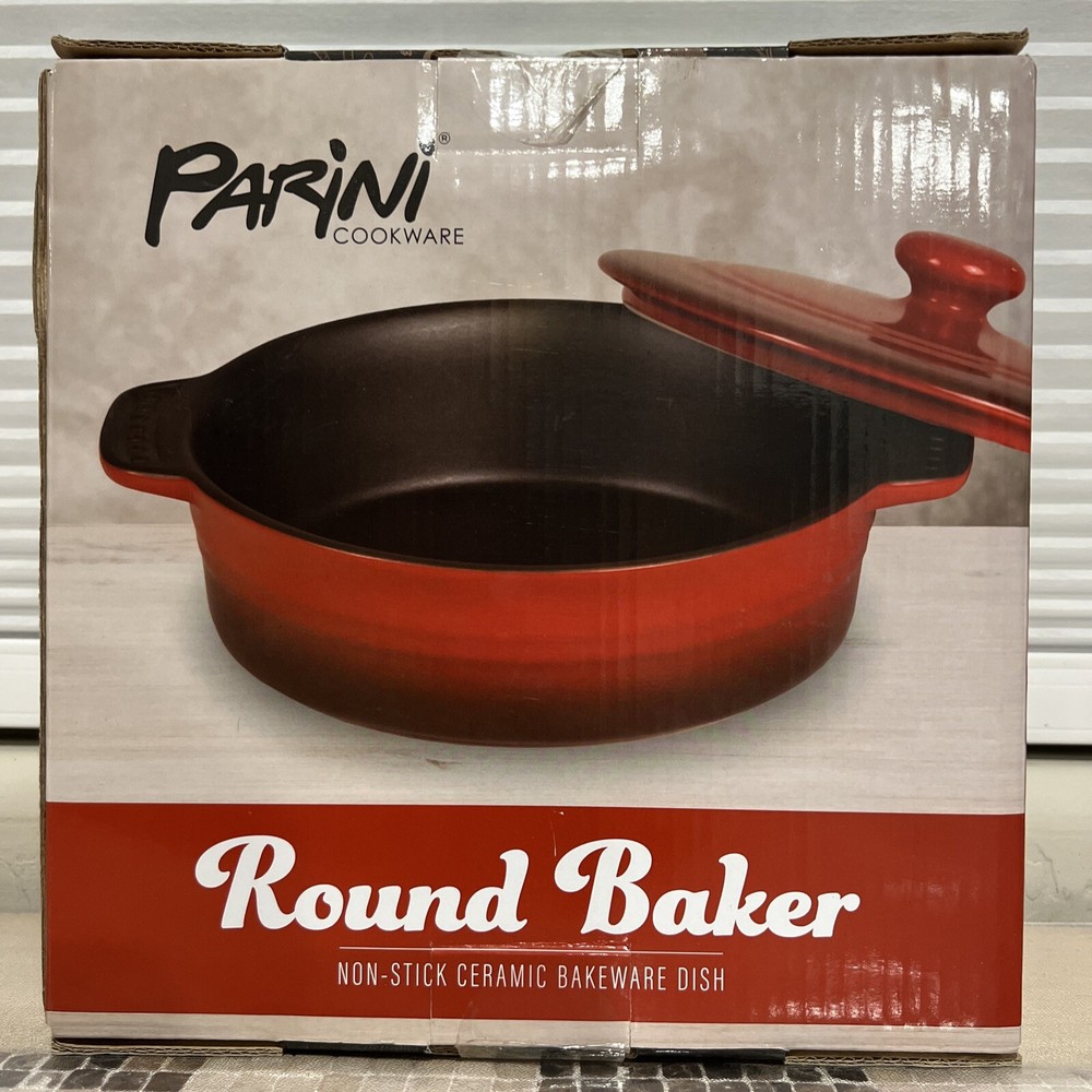 Parini Round Baker; Non-Stick Ceramic Bakeware Dish; New In Box