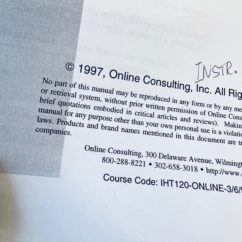 HTML Introduction Technology Courseware Manual 1997 Online Vintage Guide