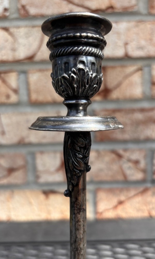 Vintage Silver Plated Double Candlestick Elegant D6132