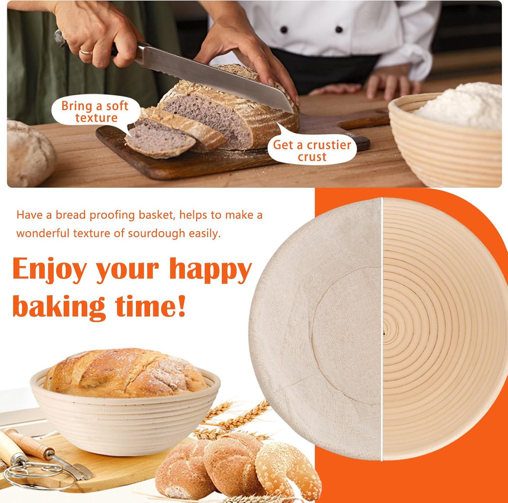 Bread Proofing Baskets Sourdough 9" Proofing Basket 2 Set Dough Making Baskets