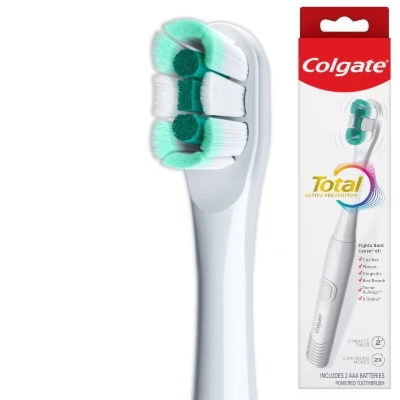 Battery Powered Toothbrush White: Medium Bristles, Full Head, Includes Batteries