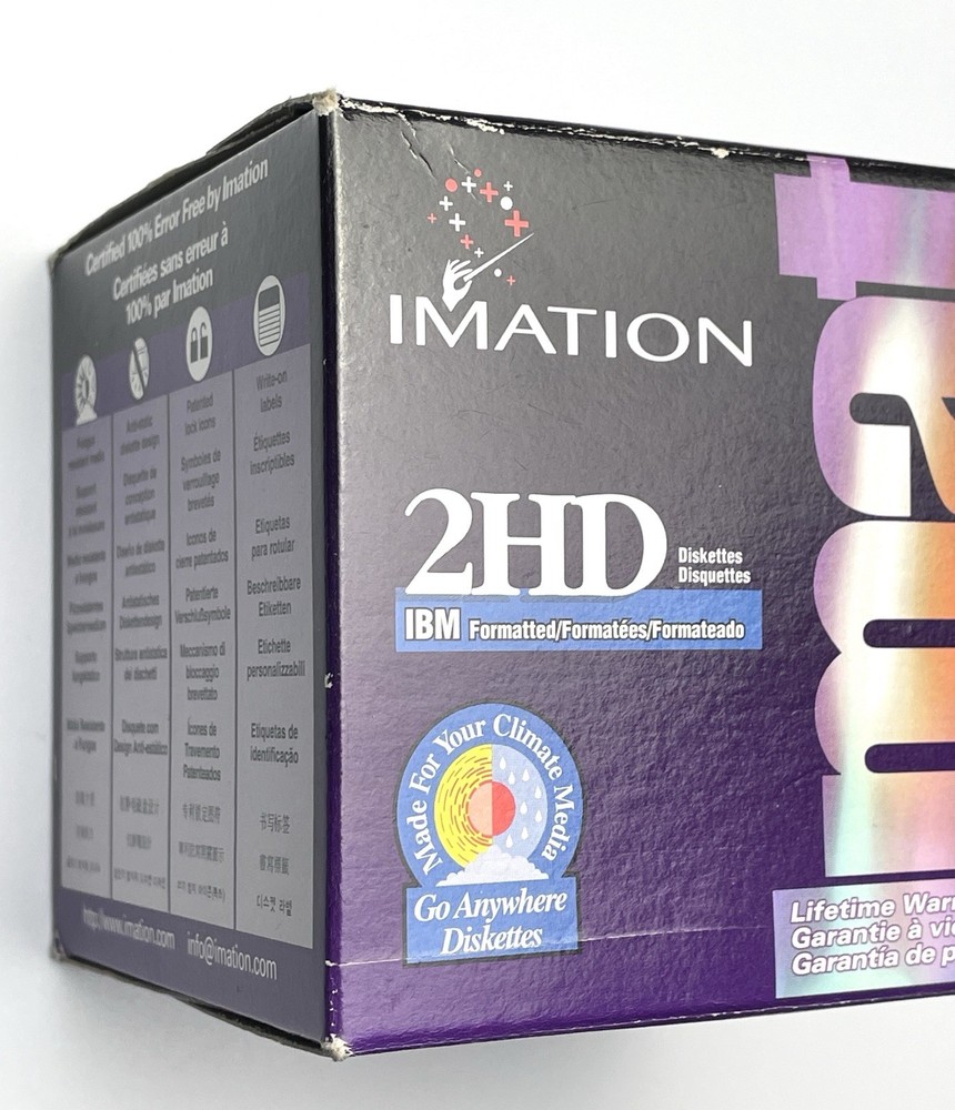 Vintage Imation 3.5” Diskettes 1.44 MB Floppy Disk - 25 Pack - NEW SEALED