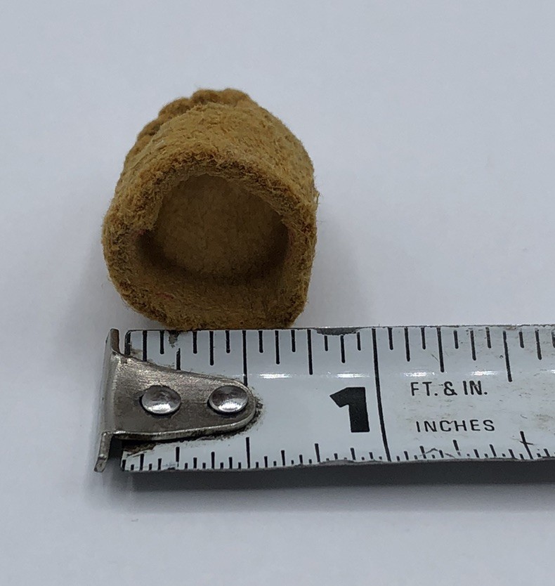 Antique Primitive Leather ￼Sewing Thimble, Vintage Finger Guard