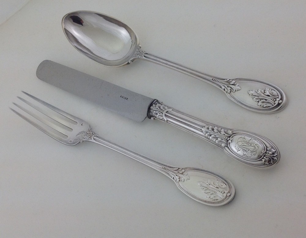 Odiot, Paris Wonderful Sterling Silver 4-pc Place-Setting, 07- Grimaldi